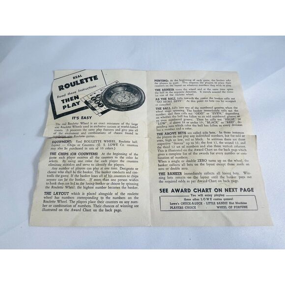 Vtg E.S. Lowe Real Roulette Game in Original Packaging - Picture 4 of 6